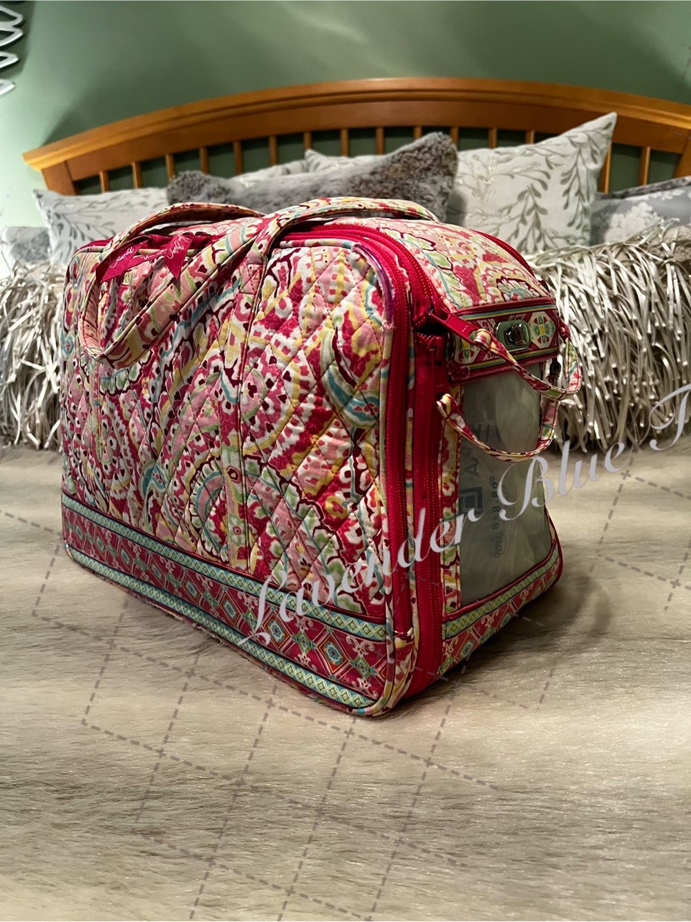 Vintage VERA BRADLEY Capri Melon 2007 Pet Carrier Airplane Complaint Pink Y2K